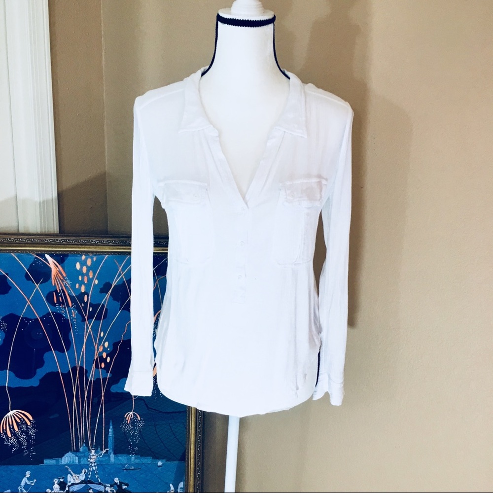 Adriano Goldshmied white long sleeved soft blouse